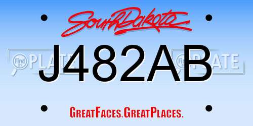 J482AB South Dakota License Plate