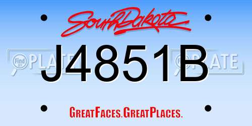J4851B South Dakota License Plate