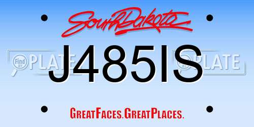 J485IS South Dakota License Plate