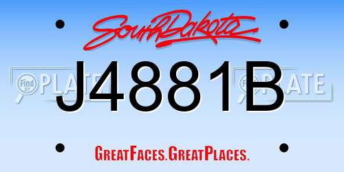 J4881B South Dakota License Plate