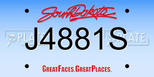 J4881S South Dakota License Plate