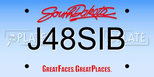 J48SIB South Dakota License Plate