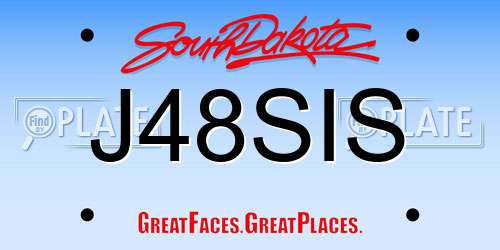 J48SIS South Dakota License Plate