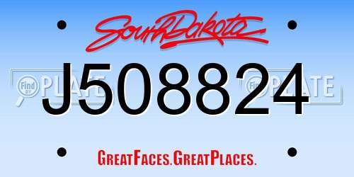 J508824 South Dakota License Plate