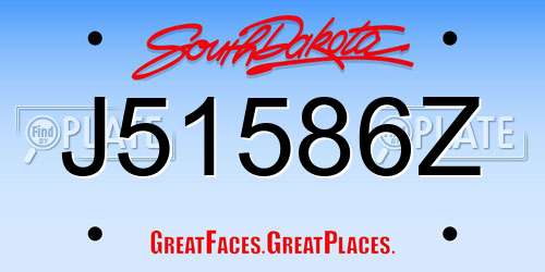 J51586Z South Dakota License Plate