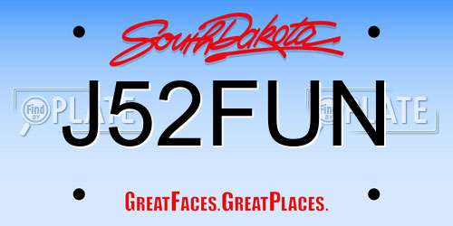 J52FUN South Dakota License Plate