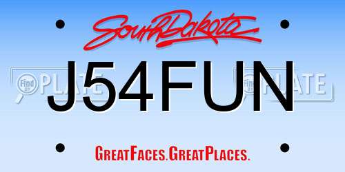 J54FUN South Dakota License Plate