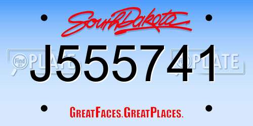 J555741 South Dakota License Plate