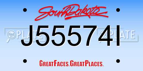 J55574I South Dakota License Plate