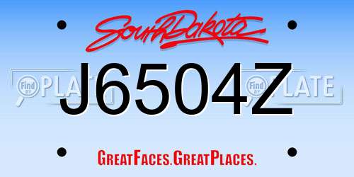 J6504Z South Dakota License Plate