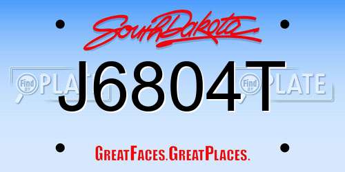 J6804T South Dakota License Plate