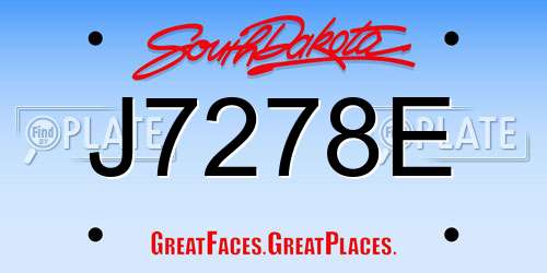 J7278E South Dakota License Plate