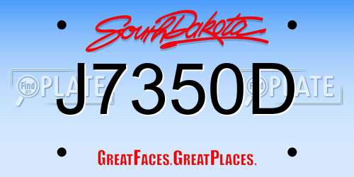 J7350D South Dakota License Plate