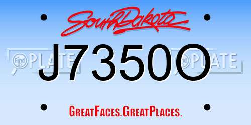 J7350O South Dakota License Plate
