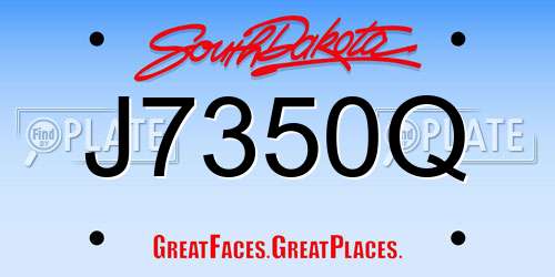 J7350Q South Dakota License Plate