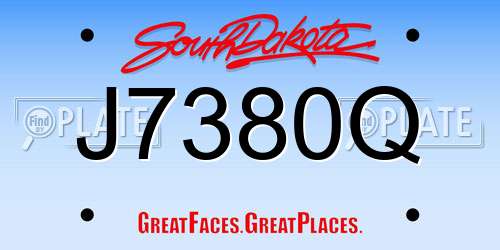 J7380Q South Dakota License Plate