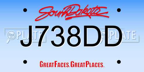 J738DD South Dakota License Plate