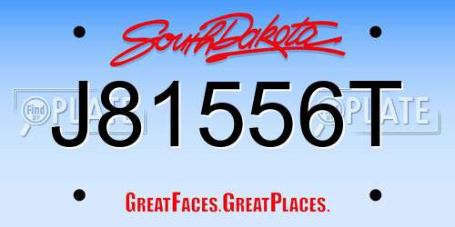 J81556T South Dakota License Plate