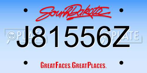 J81556Z South Dakota License Plate