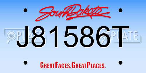 J81586T South Dakota License Plate