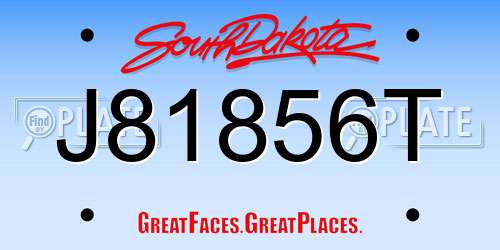 J81856T South Dakota License Plate