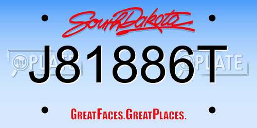 J81886T South Dakota License Plate