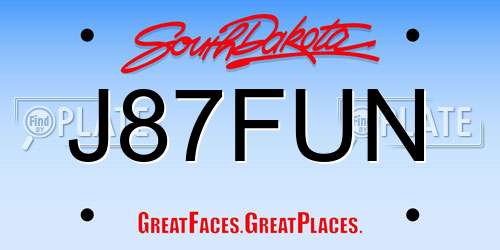 J87FUN South Dakota License Plate