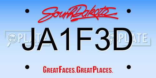 JA1F3D South Dakota License Plate