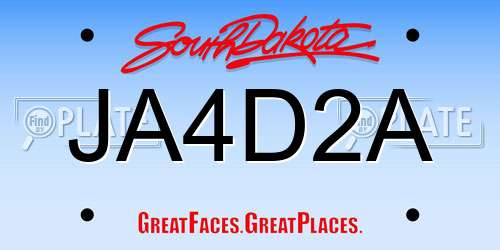 JA4D2A South Dakota License Plate