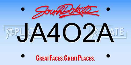 JA4O2A South Dakota License Plate
