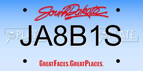 JA8B1S South Dakota License Plate