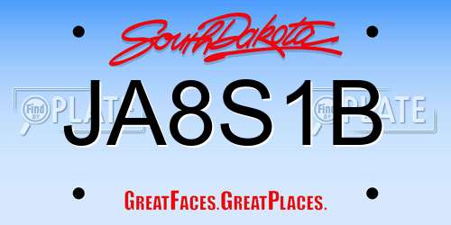 JA8S1B South Dakota License Plate