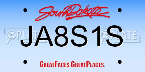 JA8S1S South Dakota License Plate