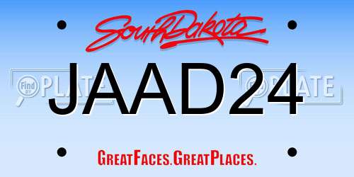 JAAD24 South Dakota License Plate