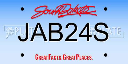 JAB24S South Dakota License Plate