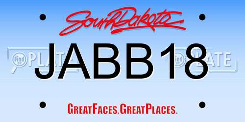 JABB18 South Dakota License Plate