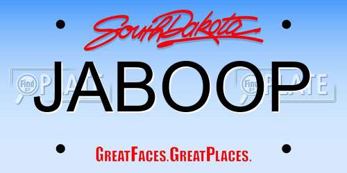 JABOOP South Dakota License Plate