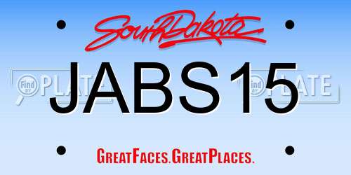 JABS15 South Dakota License Plate