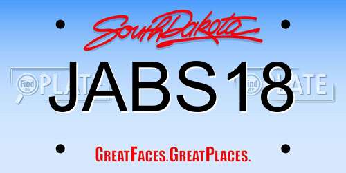 JABS18 South Dakota License Plate