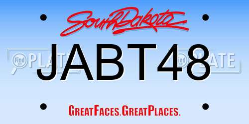 JABT48 South Dakota License Plate