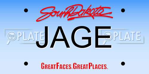 JAGE South Dakota License Plate