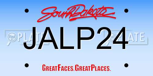 JALP24 South Dakota License Plate