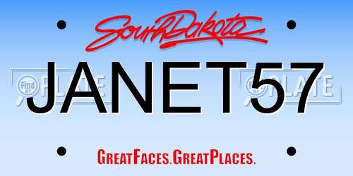 JANET57 South Dakota License Plate