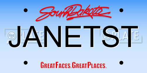 JANETST South Dakota License Plate