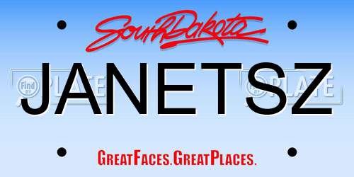 JANETSZ South Dakota License Plate