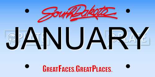 JANUARY South Dakota License Plate
