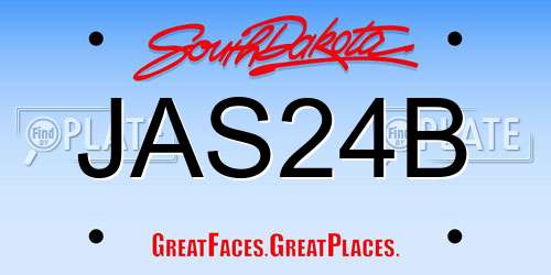 JAS24B South Dakota License Plate