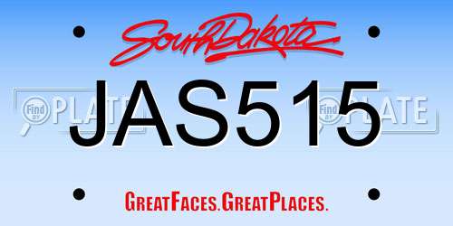 JAS515 South Dakota License Plate