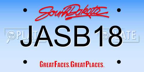 JASB18 South Dakota License Plate