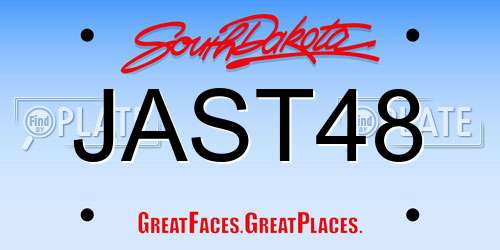 JAST48 South Dakota License Plate